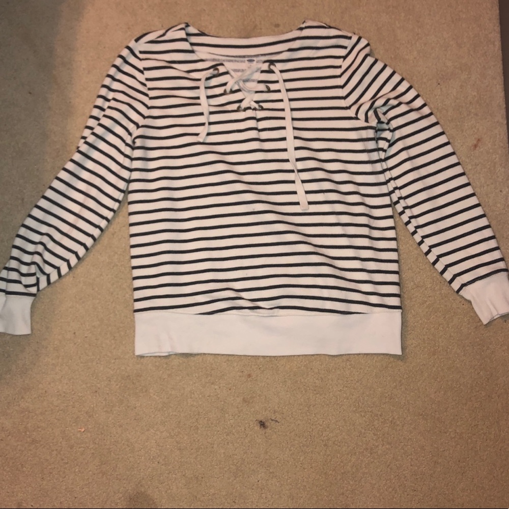 black and white striped sweater
